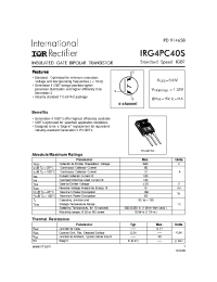 Datasheet IRG4PC40 manufacturer IRF